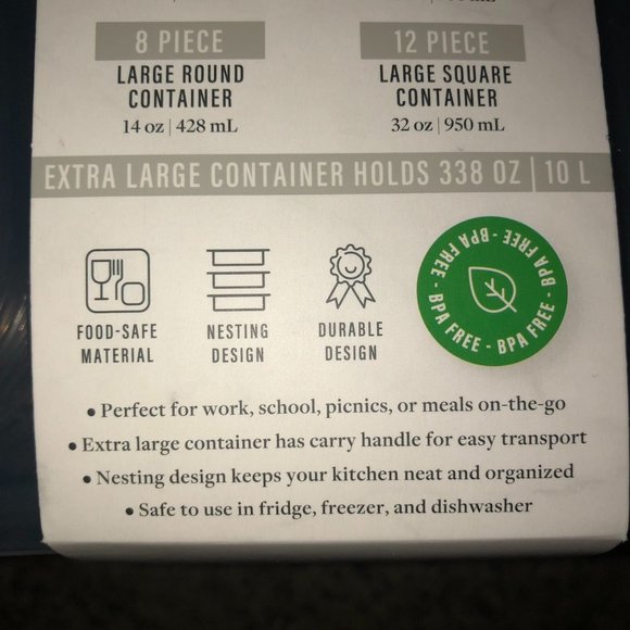 Core Multi-Used Food Storage Containers Variety Pack Gray Clear NEW 100 Pcs - Picture 5 of 16